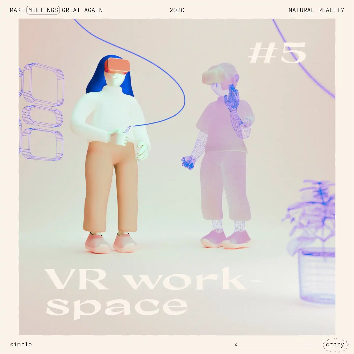 illustration of people standing in virtual work space