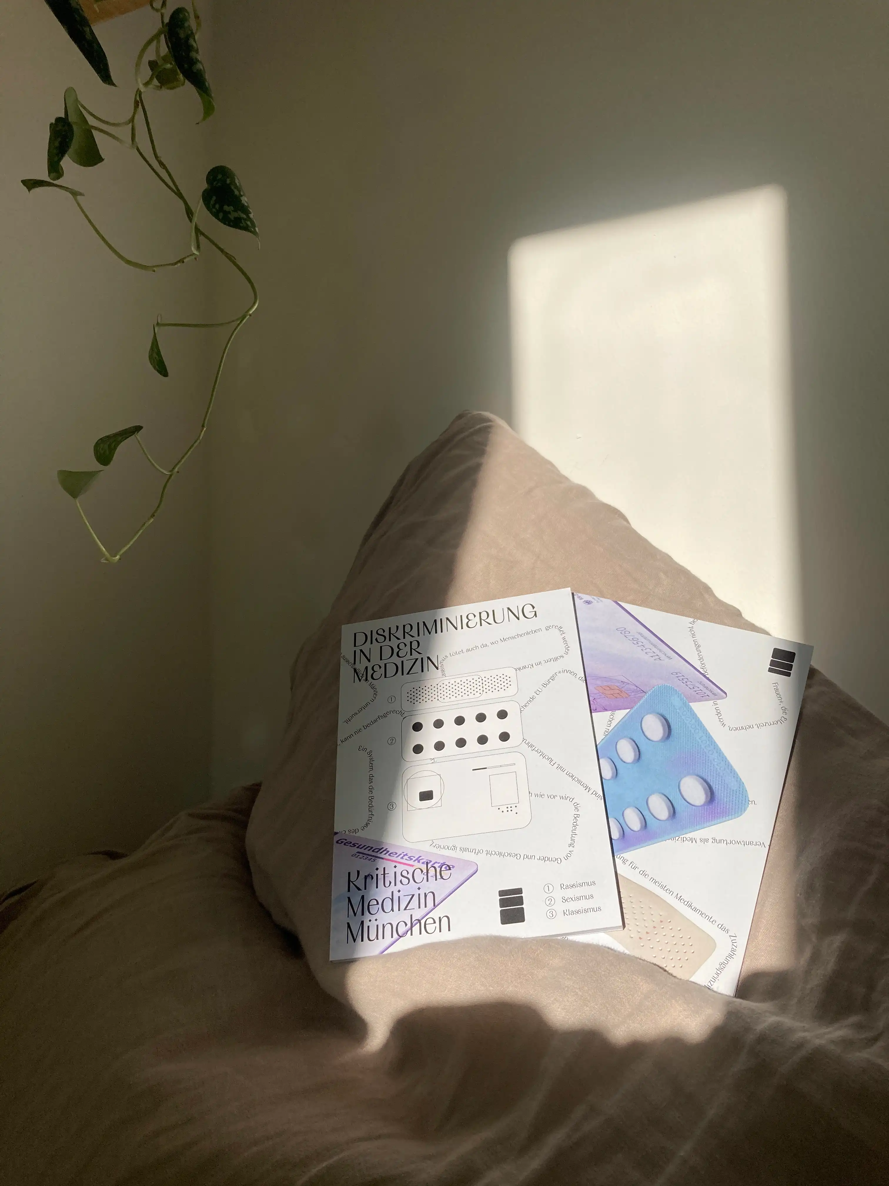 reader displayed on a pillow